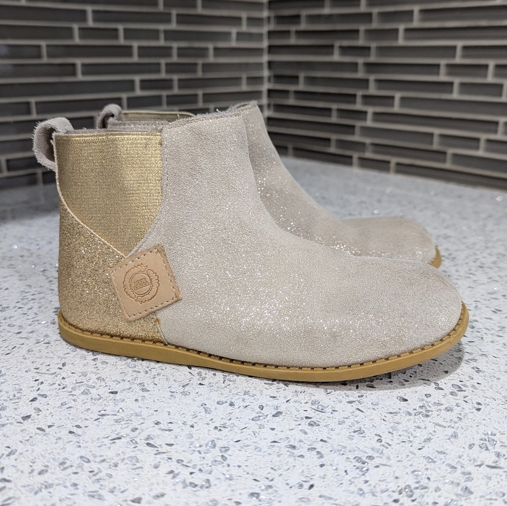 Livie And Luca Girls Wink Ankle Boot Gold Metallic Shimmer Glitter Suede Size 12 - Picture 5 of 10